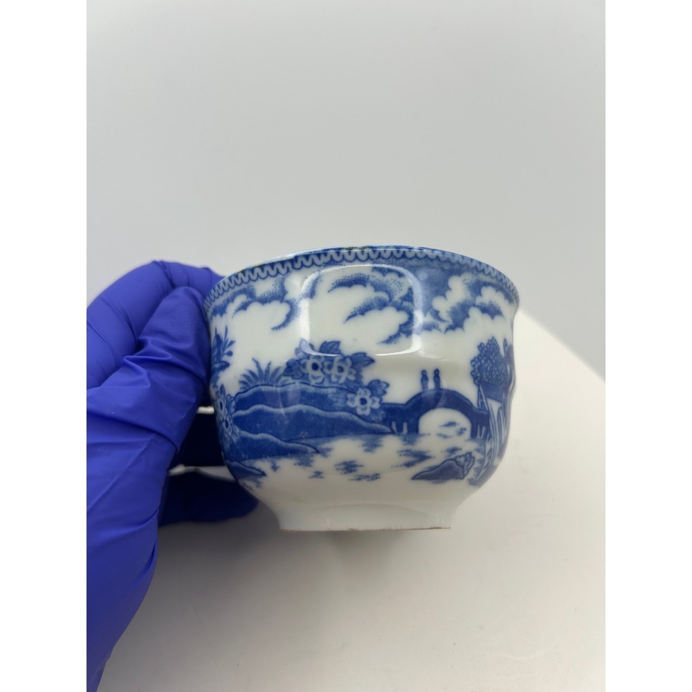 Maruta China Tea Cup and Saucer Set Blue White Willow Occupied Japan Vintage - Picture 7 of 16